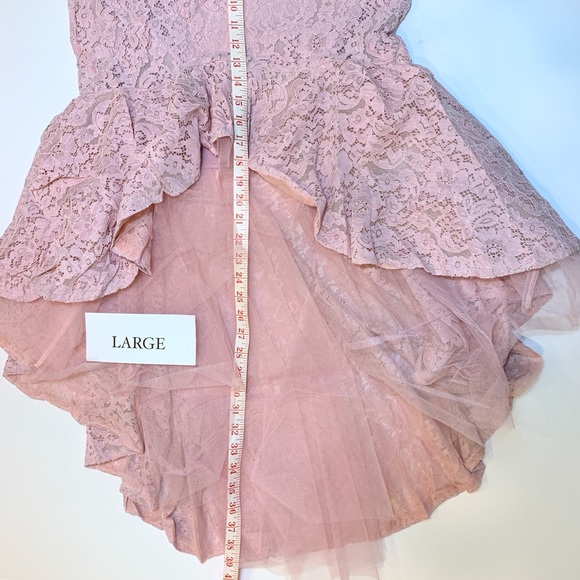 Fancy Blush Lace High-Low Skirt - Picture 12 of 16